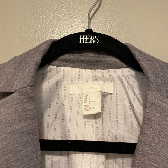 H&M Heather Grey Knit Blazer Sz 2 - Picture 2 of 2